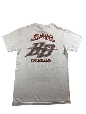 Vintage Harley Davidson The House That Built White T-Shirt Mid America Columbia